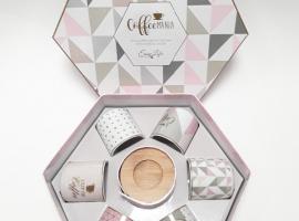 Coffret 6 tasses à café avec sous tasses bambou Coffret 6 tasses à café avec sous tasses bambou