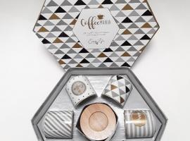 Coffret 6 tasses à café avec sous tasses bambou Coffret 6 tasses à café avec sous tasses bambou